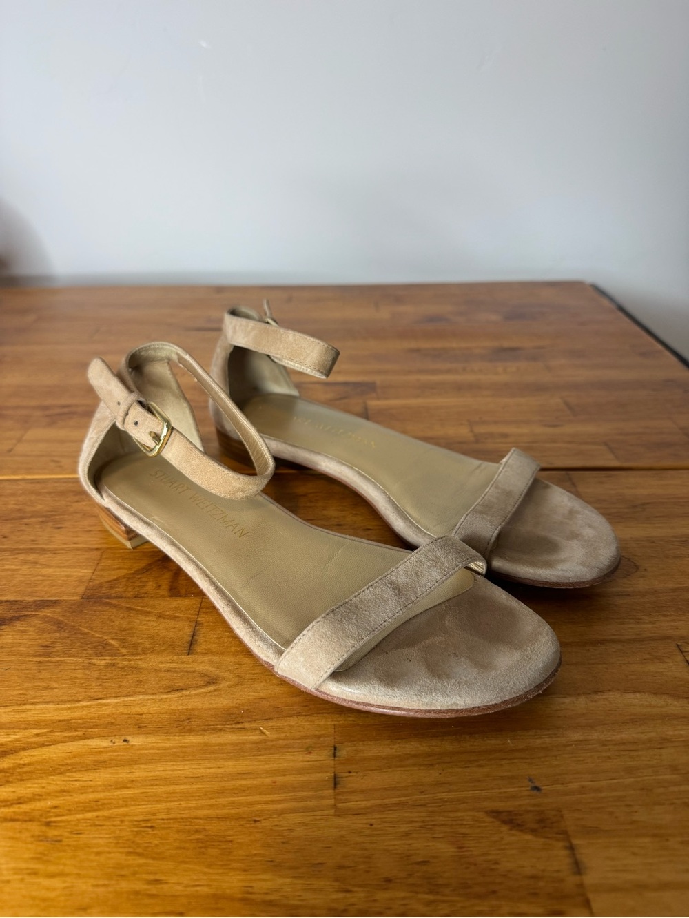 Stuart Weitzman Suede Leather Ankle Strap Sandals Size 6.5